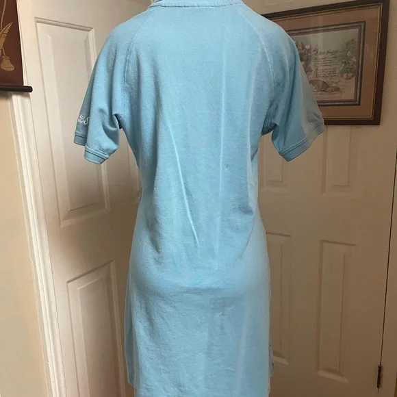 BSR Light Blue Polo Shirt Dress with Embroidered Fawn - Picture 6 of 11